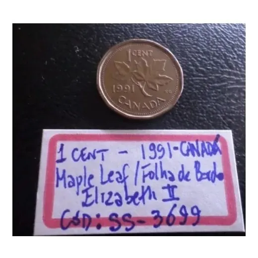 1 One Cent 1991 Canada Mbc 