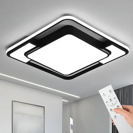 Lustre Moderno Pendente Led Quarto 3 Em 1 C/remote Bivolt 110v/220v Preto