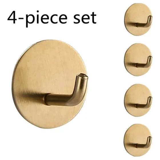 Ganchos Autoadhesivos Acero Inoxidable Para Pared Pack 4 Und