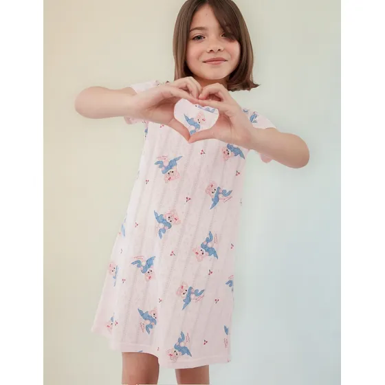 Camison Niña Infantil Pimenton Manga Corta Verano Ositos 