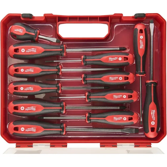 Juego De Destornilladores Tri-lobe Milwaukee, Rojo, 12 Pieza
