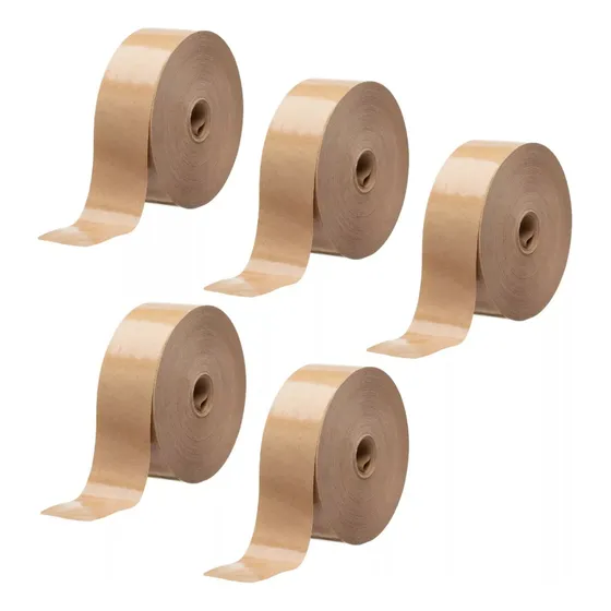 5 Rolos Fita Gomada 70mm S/ Reforço Super Resistente C/ 200m