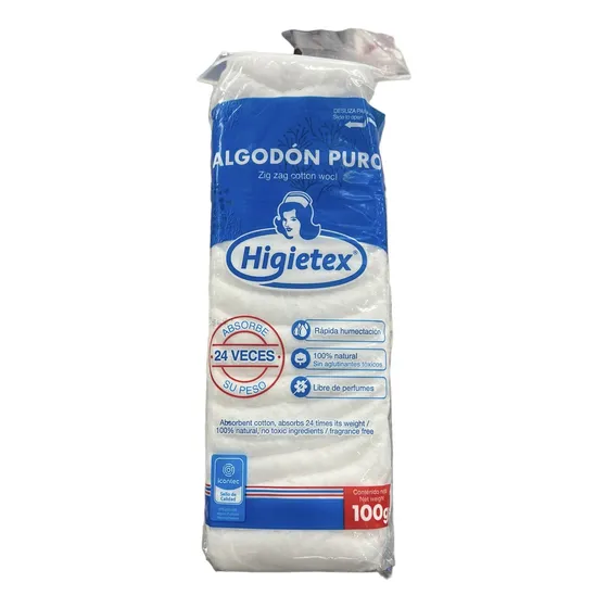 Algodón Puro X100g Higietex - g a $119