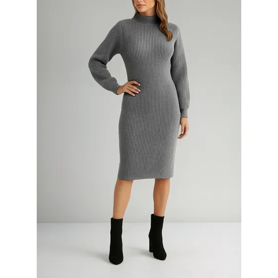 Vestido Largo Grueso Manga Larga Morley Invierno Abrigado