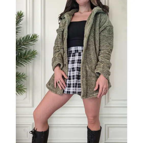 Saco Mujer Peluche Tapado Oversize Campera