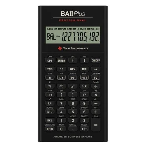Texas Instruments Ti Ba Ii Plus Professional Financial Calcu