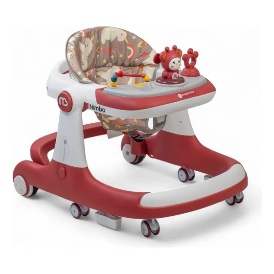 Andador Caminador Para Bebé Mega Baby Nimbo 2 En 1 Musical Color Rojo
