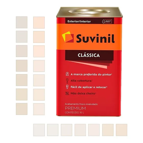 Tinta P/ Parede Clássica Premium Fosco 16l Leves 04 Suvinil