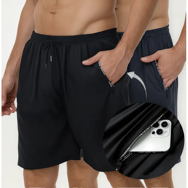 2 Pcs Short Cómodo Suelto Ejercicio Correr Gym Para Hombre