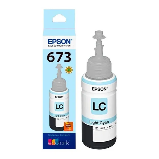 Botella Tinta Epson Original T673520 Cyan L800 L1800 805