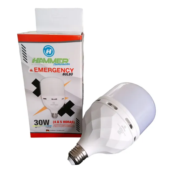 Bombillo 30w Led E27 Bulb Emergencia Recargable 7000k Hammer