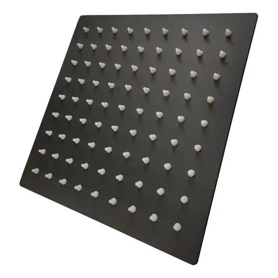 Ducha Regadera Cuadrada Negra 20x20 Acero 