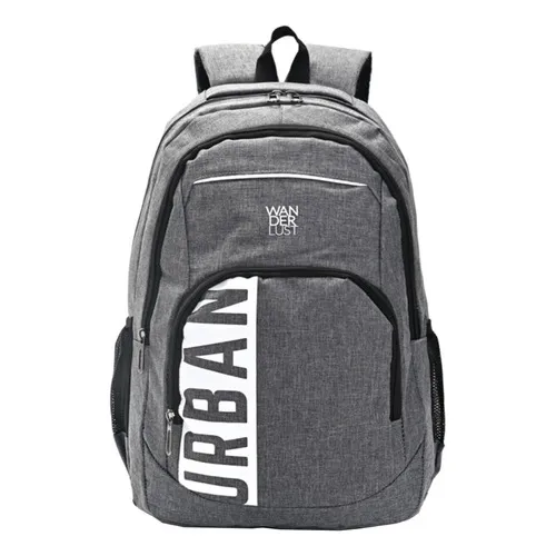 Mochila Grande Urban Mode Wanderlust Facultad Unisex Color Gris Diseño de la tela Gris