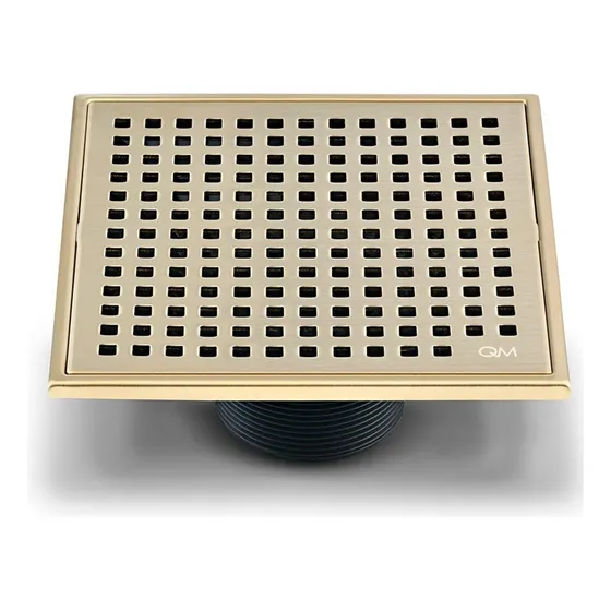 Qm Rejilla Centro Piso Desague Perforado Dorado 15x15 006gd