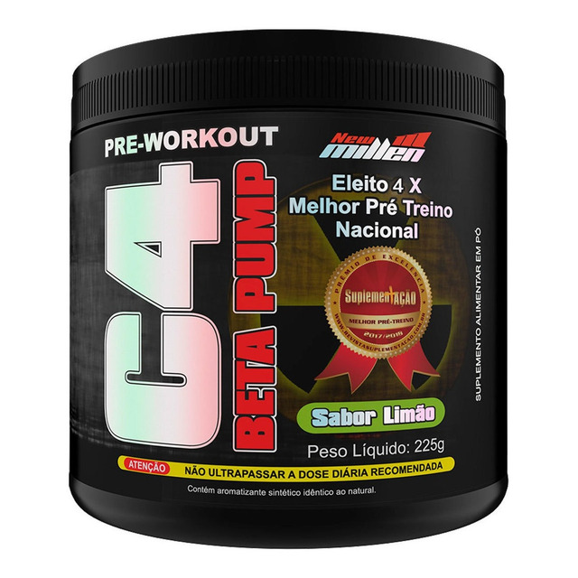 Suplemento Em Pó C4 Beta Pump 225g New Millen Sabor Limão Suplemento Em Pó C4 Beta Pump 225g New Millen Sabor Limão