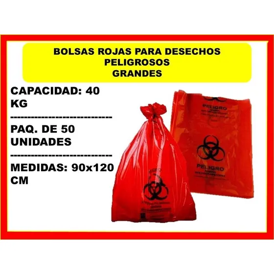 Bolsas Rojas Para Desechos Biológicos O Peligrosos Grandes