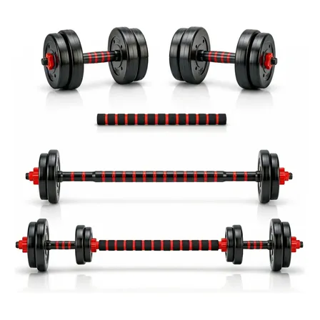 Kit Halteres E Anilhas Ajustáveis Academia 15kg Mkfit Preto