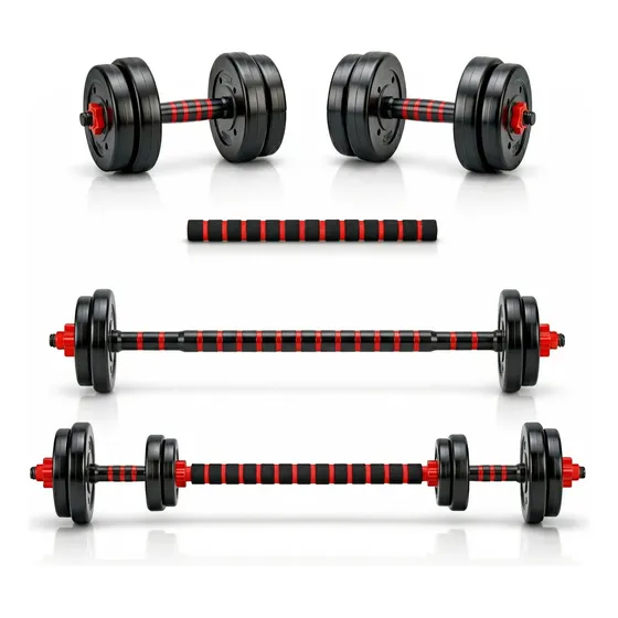 Kit Halteres E Anilhas Ajustáveis Academia 15kg Mkfit