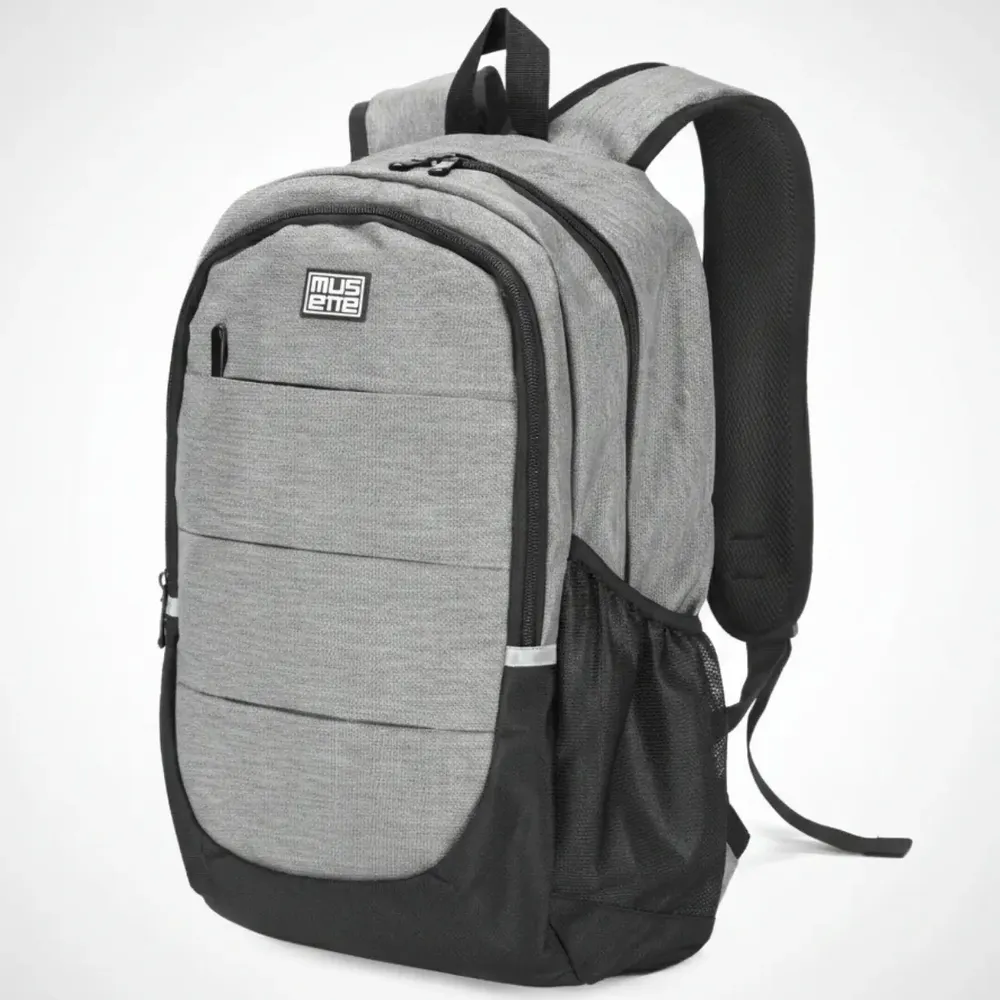 Mochila Porta Notebook 15.6 Urban Oxford Impermeable Viaje Musette Gris 20L