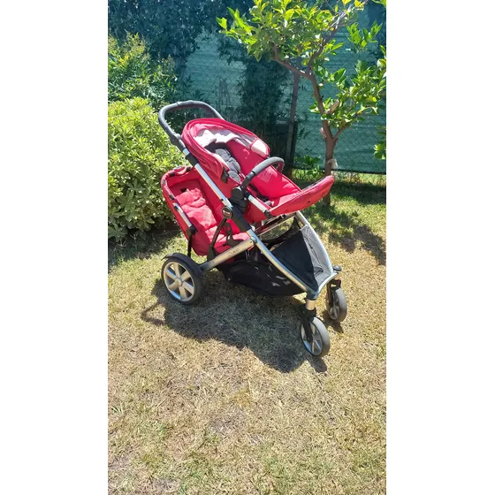 Cochesito Britax B Ready Doble Rojo Second Seat