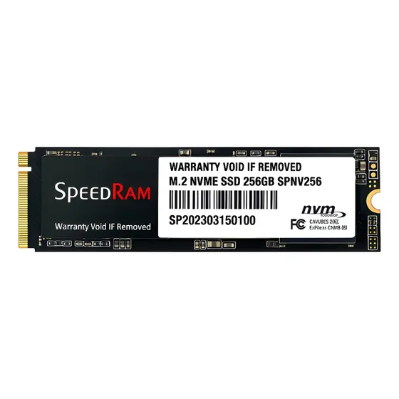 SSD Interno SpeedRam 256GB NVMe PCIe M.2 2280 Preto 2000MB/s