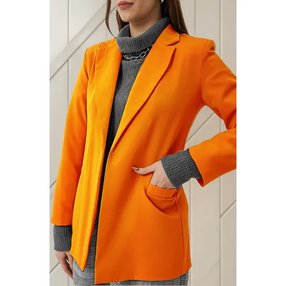 Saco Mujer Blazer Mochi Crepe Sastrero Talle Único