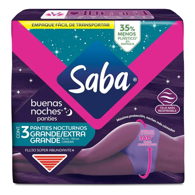 Panties Saba Buenas Noches Talla Grande/extragrande 3 Piezas