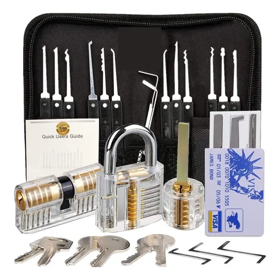 Lock Picks 30 Peças Com Cadeado De Treinamento De Serralheir