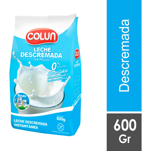 Leche En Polvo Descremada 0% Colun - 600 Gramos
