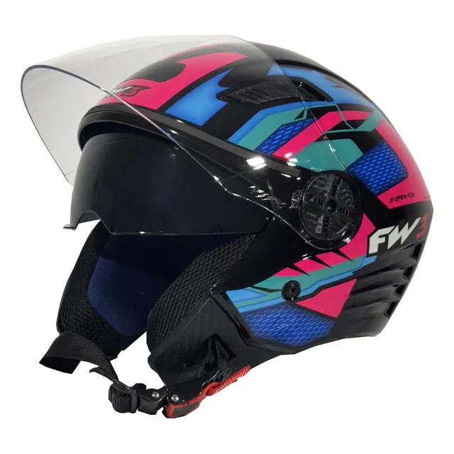 Capacete Feminino Aberto X Open Up Fox Fw3 Oculos Interno