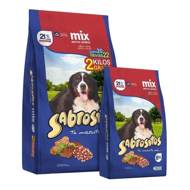 Sabrositos Adulto Mix Carne, Pollo Y Cerdo 30kg (22+8)     