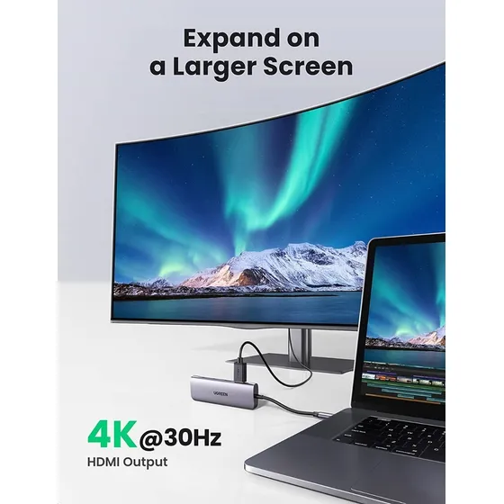 Hub Usb C 6 En 1 3pts Usb 3.0 Pto Hdmi 4k Pto Sd Pto Tf