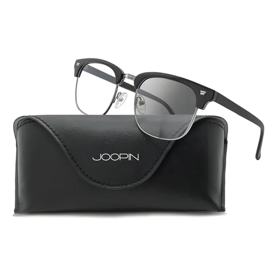 Lentes Para Computadora Lentes Fotocromáticas Caballero Dama Anti Luz Azul Color Negro Mate Medio Marco De Moda Clásico Se Oscurecen Automáticamente