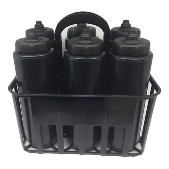 Kit 6 Squeeze Tipo Gatorade + Suporte De Garrafa 1l V.aut