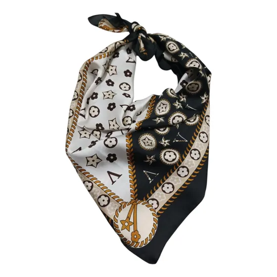 Pañuelos Grande 70x70 Bandana Cuello Estampado Importados Negro Print Viut Unico