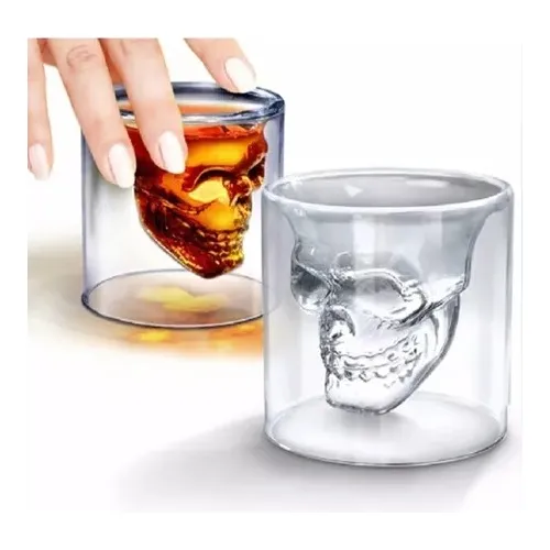 Copa Calavera Vidrio 3d 25ml Tequila Shots Cerveza Whisky