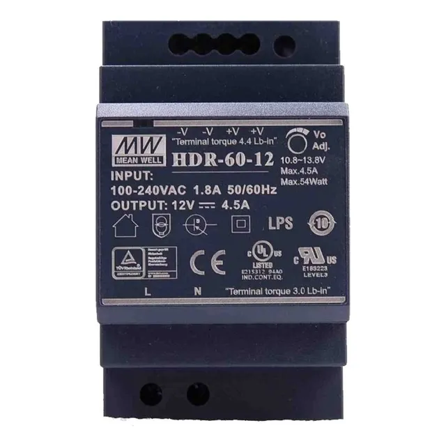 Fuente De Poder 4.5 Amp 12vdc In: 85-264v Meanwell Hdr-60-12