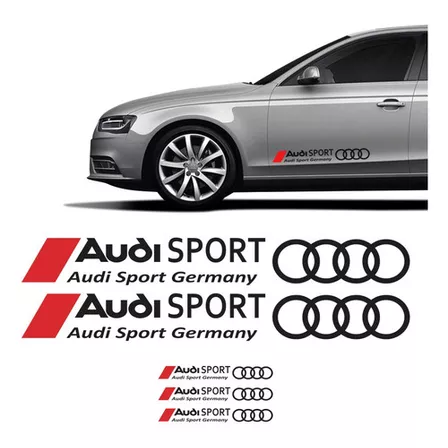 Faixas Audi Sport Germany Adesivos Lateral E Traseiro Preto