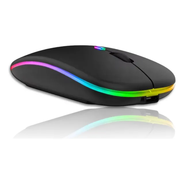 Mouse Para Tablet Samsung Xiaomi iPad Lenovo Mouse Recargable Conexión Bluetooth Clic Silencioso Marca Flip Mw-f01 Negro