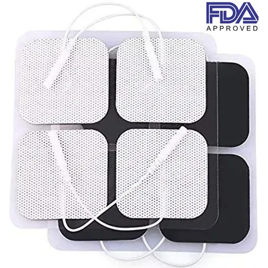 4 Parches Autoadhesivos Electrodos Tens Ems 5cm X5cm Pin 2mm
