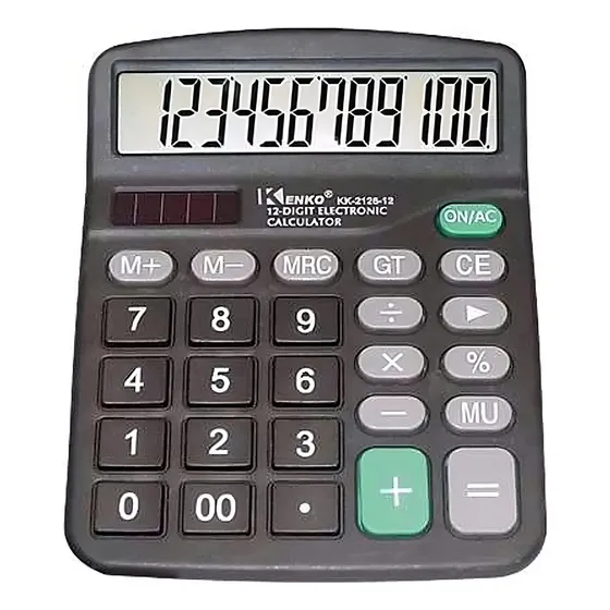 Calculadora de escritorio Kenko Display KK-837b de 12 dígitos, color negro