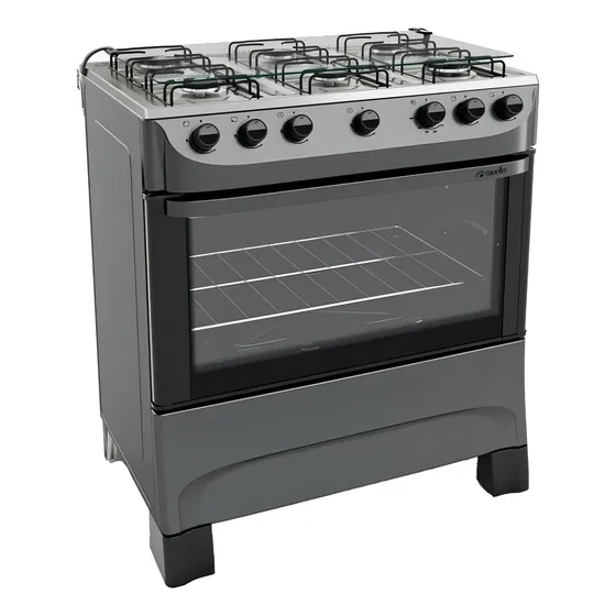 Cocina Mueller Moderatto 6B glp color grafito con puerta con visor