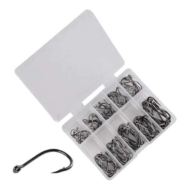 Set Anzuelos 10 Tamaños Variados Pesca 60u Delsur