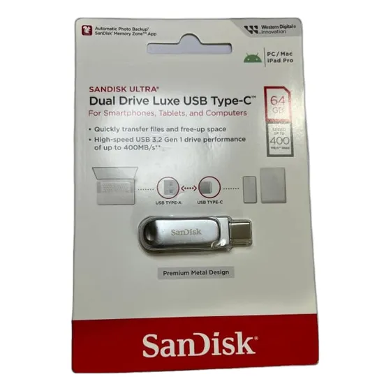 Sandisk Ultra Dual Drive Luxe Usb Type-c 64gb