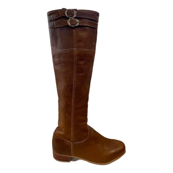 Bota Bordada & Hebillada Caramelo