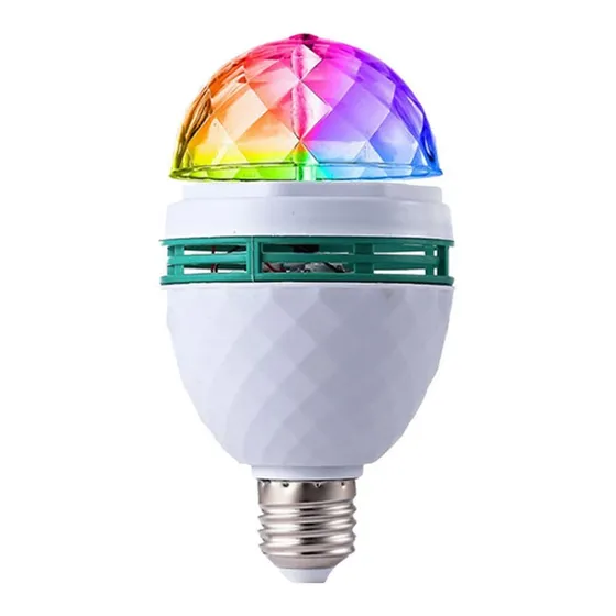 Foco Bombilla Luz Led Multicolor Rgb Giratorio Casa Fiesta