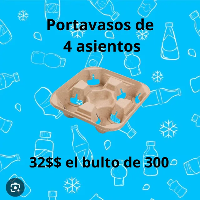 Portavasos De Cartón 4 Asientos Bulto 300 Unidades