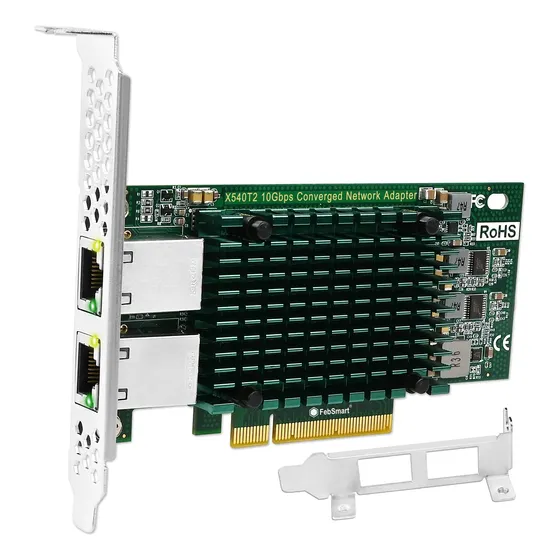 Tarjeta De Red Pcie X8 2 Puertos Rj45 10gbps Intel