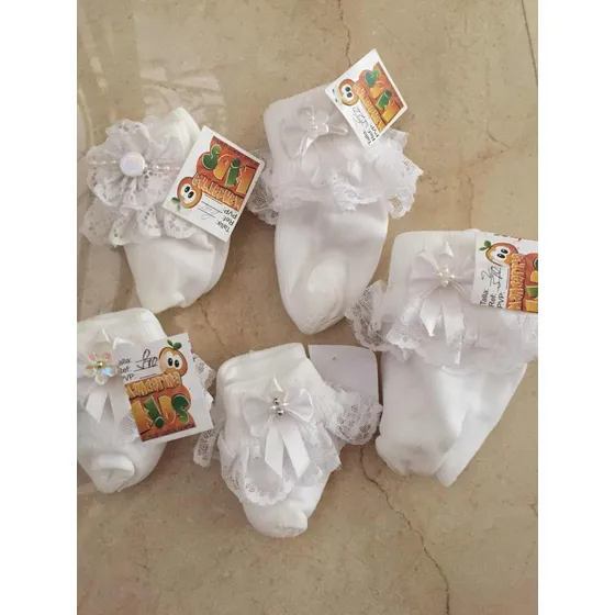 Medias Con Encajes De Niñas Para Bautizo Y Fiesta