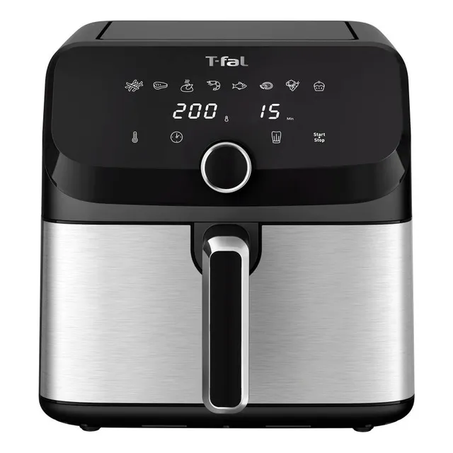 Freidora De Aire T-fal Plata Grande 7.5 Litros 8 Funciones Color Plateado